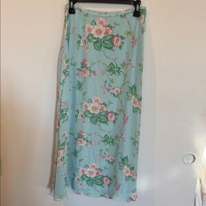 Floral Blue Maxi Skirt